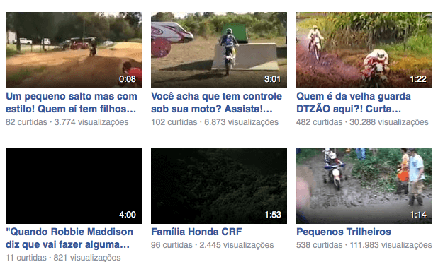 Vídeos de trilha do Facebook