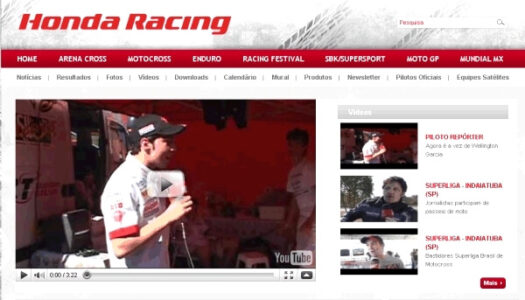 Novo site da Equipe Honda